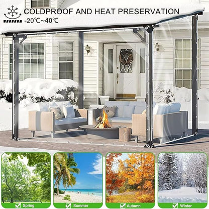 Clear Tarps with Grommets 6ft x 13ft, PVC Vinyl Clear Tarp Heavy Duty Waterproof 20Mil Winter Pation Porch Enclosure Panel, Transparent Rainproof Canopy Fabric forChicken Coops Cover