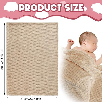 Frienda 4 Pcs Baby Fuzzy Blanket Fluffy Baby Blanket for Boys Girls Soft Warm Infant Newborn Toddler Receiving Nursery Bed Supplies, 32 x 24 Inch(Beige Brown Color)