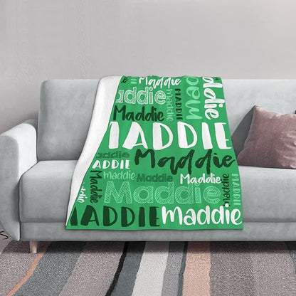 Personalized Blankets With Name Customized Baby Blankets for Girls Boys Adults Monogrammed Blankets and Throws Christmas Birthday Mothers Fathers Valentines Day Gift (Medium Sea Green,30''×40'')