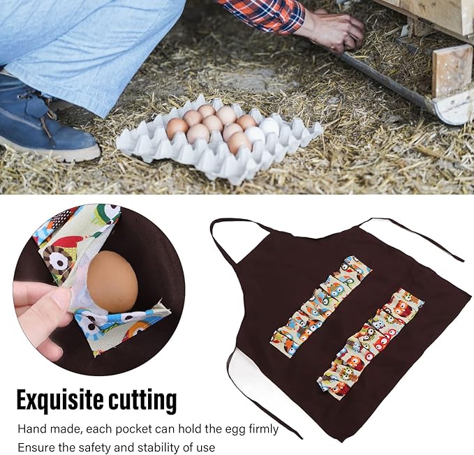 12 Pocket Egg Collecting Apron Sturdy Polyester Cotton Blend Hands Egg Storage for Chicken Duck Goose