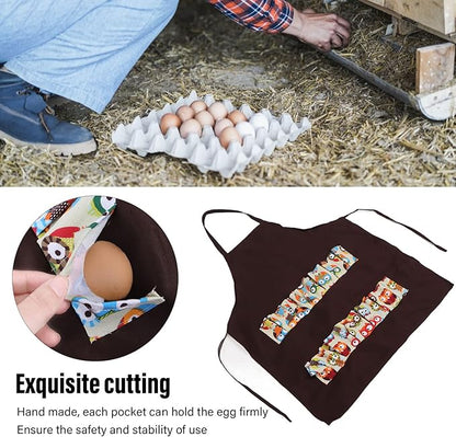 12 Pocket Egg Collecting Apron Sturdy Polyester Cotton Blend Hands Egg Storage for Chicken Duck Goose