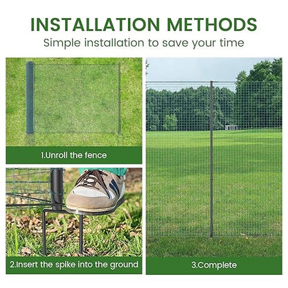 Non Electric Fence Netting, 40" x100' Portable Movable Livestock Nets Mesh for Chickens,Goats, Sheep, Dog, All-Purpose Fencing for Backyards, Homesteaders, Farms Ranches, and Gardens