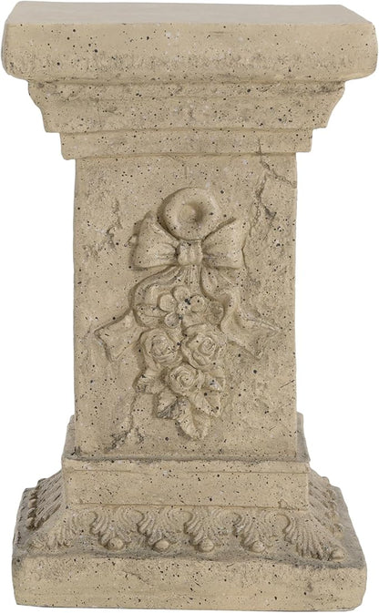 Decorative Roman Column Pedestal Column Plant Stand, Vintage European Style Classical Garden Pillar, Indoor Outdoor Decor, Pedestal Columns Plants Standing for Entryway Garden Yard Home (Sand/19 H)