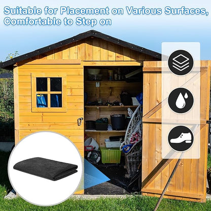 3 mm Thickened Outdoor Storage Shed Mat, 3x5 ft Waterproof Shed Flooring Mat for Patio Furniture Floor Protecting from Wear/Liquid/Dust/Oil, Non-Slip Felt Rubber Rug Pad [Grey]
