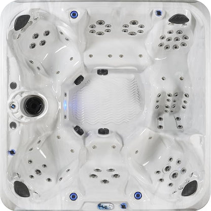 Amplified 100-Jet 6-Person Lounger Spa with Bluetooth Stereo and 3 Pumps by Essential Hot Tubs