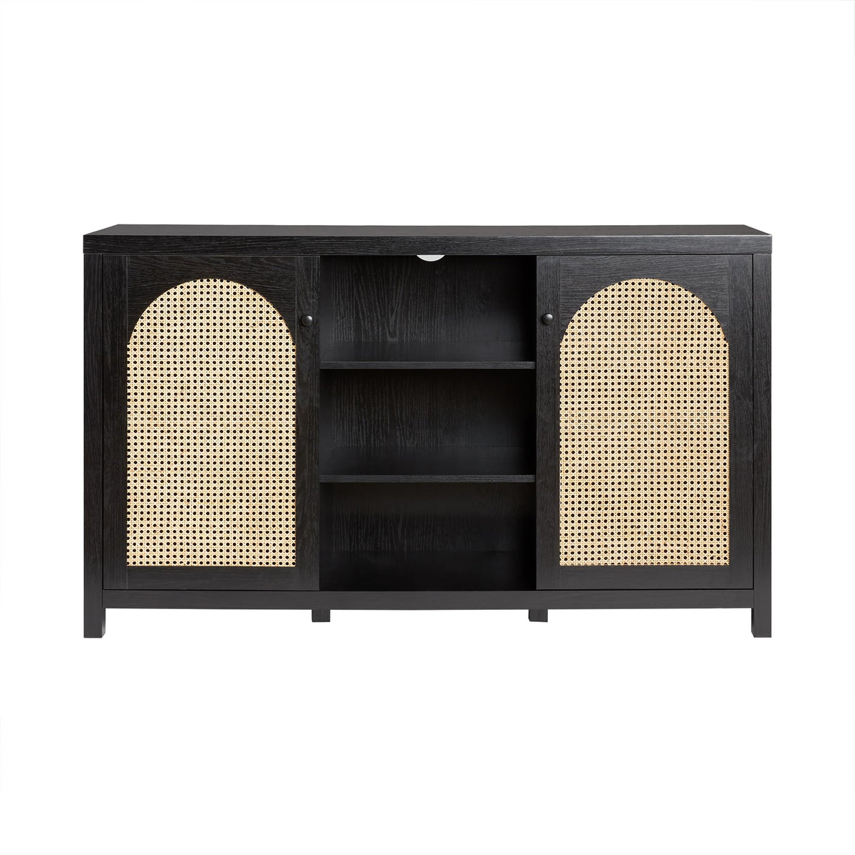 Sasha 2 Door Sideboard Buffet with Arched Rattan Panels