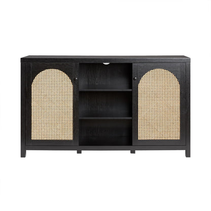 Sasha 2 Door Sideboard Buffet with Arched Rattan Panels