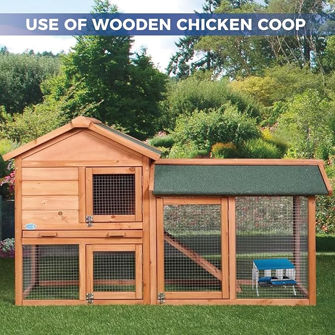 3-Hole Chicken Nesting Box, Roll Away Nest with Removable Tray, Easy Egg Collection & Cleaning, Wall-Mount Nesting Boxes for Hens, Chicken Coop - Blue