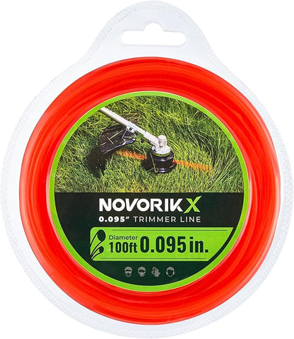 0.095“ Red 100Ft Trimmer Line Heavy Duty, Professional Round Weed Wacker String for Gas and Electric Grass Trimmer and Brushcutters, Fits Most Standard Models