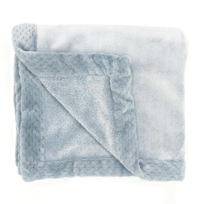 aden + anais Plush Blanket - Soft Minky Baby Blanket for Infants, Toddlers, Kids, for Crib, Stroller, Travel, Sea Blue