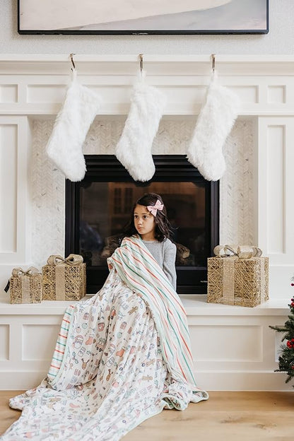 Copper Pearl Jumbo Premium Knit 3 Layer Stretchy Throw Blanket Cindy
