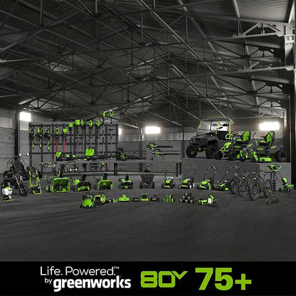 Greenworks 80V 21" Cordless Battery Push Lawn Mower,16" Cordless Battery String Trimmer Combo Kit w/(1) 4Ah Battery & (1) 4A Rapid Charger