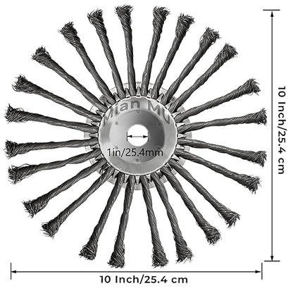 10 Inch Steel Wire Trimmer Head – Universal Weed Eater Attachment for Stihl, Dewalt, Milwaukee & More – Indestructible Weed Wacker Wire Brush Cutter Head for Lawn & Garden