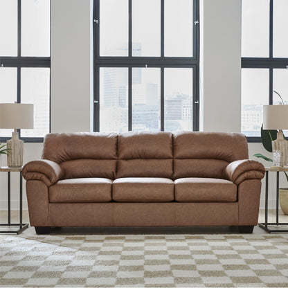Caramel Faux Leather Sofa