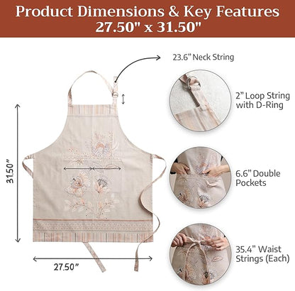 Maison d' Hermine 100% Cotton Apron for women with Pocket Kitchen Chef Apron for Men Cooking Easter Decorations