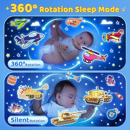 Dinosaur Toys for Kids 3-5 | 12HD Films+15 Sleeping Sounds+7 Colors+360°Rotating | Dinosaurs Primal Hatch Dinosaur Egg Boy Toys for Boys Star Projector Kids Toys Sound Machine Egg Light for Nursery