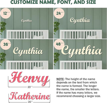 Personalized Wooden Baby Name Sign - Custom Name Wall Decor for Nursery - Boy & Girl Name Signs - Baby Announcement Sign - Wooden Custom Name Signs for Wall - Ideal Nursery Name Signs