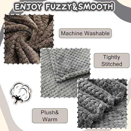 Frienda 4 Pcs Baby Fuzzy Blanket Fluffy Baby Blanket for Boys Girls Soft Warm Infant Newborn Toddler Receiving Nursery Bed Supplies, 32 x 24 Inch(Grey Color)
