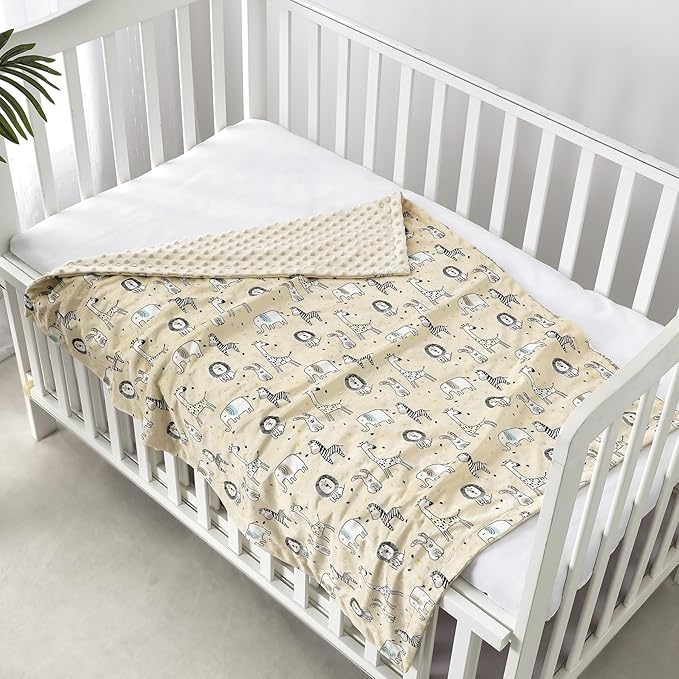 CREVENT Cozy Soft and Warm Mink Baby Blanket, Gift Packing with Ribbon for Newborn Infant Toddler's Crib Cot Stroller, for All Season Use (30"X40" Zoo)