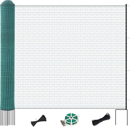 SUNYRISY Garden Mesh Fence Temporary Safety Fencing, 40in x 164ft Garden Fence Animal Barrier with Steel Stakes, Fencing Netting for Construction Backyard Chickens Dog Poultry Deer