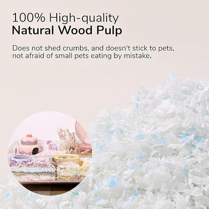 99% Dust-Free Soft Natural Paper Bedding with Odor Control, for Hamsters, Guinea Pigs,Rabbits, Chinchillas, Rats, Mice, Gerbils, Bunniess, Rodents, Small Animals - 36 Liters (Pure White)