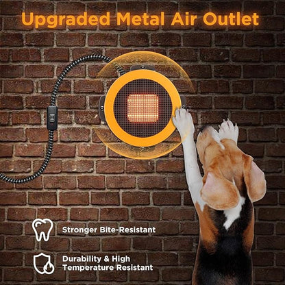TURBRO Neighborhood Dog House Heater 400W, Wall Mount, 10ft Anti Bite Cord, Waterproof Control, Overheat Protection, Electric Warmer for Hound Kennel Cat Cage Chicken Coop Rabbit Hutch, UL Test Passed