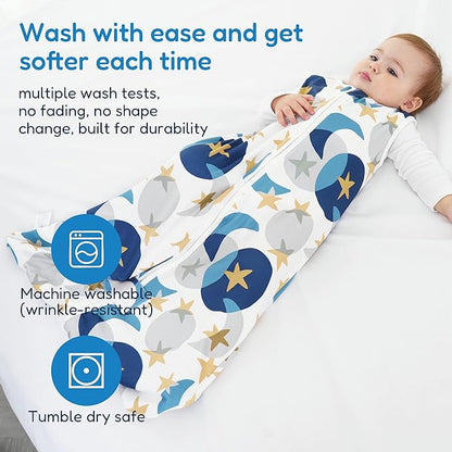 TotAha Sleep Sack 0-6 Months 3-Pack,Stretchy,Buttery Soft Swaddle Transition Sleeping Bag,Light Baby Wearable Blanket with 2-Way Safe Zippers for Boys Girls, 0.5 TOG