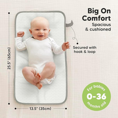 KeaBabies Portable Diaper Changing Pad, Easy Wipe Clean - Foldable Waterproof Baby Changing Mat for Diaper Bag, Compact, Lightweight, 25x13 Newborn, Infant, Baby Changer Travel Essential (Woodland)