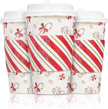 Papyrus Disposable Tabletop Plates Set - Elegant and Sturdy Plates for Any Occasion, Peppermint Candy Cane, Dinnerware Set