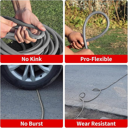 Pressure Washer Hose 200FT, 4200PSI 1/4 Inch Kink Resistant Power Washer Extension Hose, Flexible Heavy Duty Replacement Hose, Compatible with M22 14mm Fittings, High Tensile Wire Braid