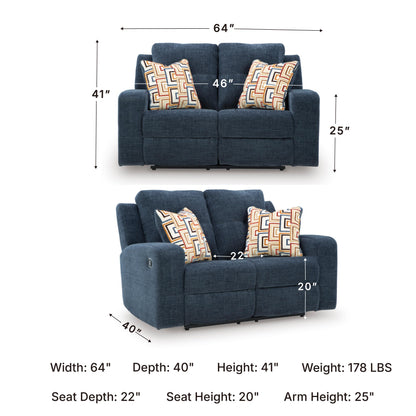 Danum Small Reclining Loveseat Sofa