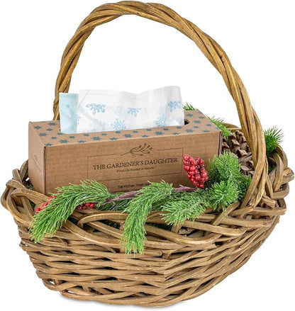 The Gardener's Daughter Compostable Trash Bags - 13 Gallon, 30 Count, Extra Strength, White, Drawstring Kitchen Waste Bag, BPI and TUV Certified, OK Home Compostable - (Winter’s Grace)
