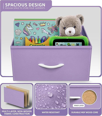 Sorbus Kids Dresser with 8 Drawers - Storage Unit Organizer Chest for Clothes - Bedroom, Kids Room, Nursery, & Closet (Purple, 31.5 x 12 x 32-8 Drawer)