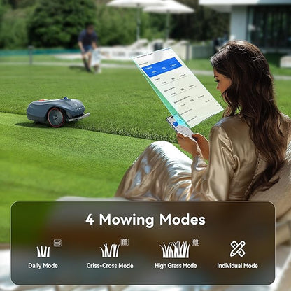 Neomow X SE Robot Lawn Mower Perimeter Wire Free for 0.75 Acre 3D LiDAR SLAM+Vision Mapping Robotic Lawnmower with 4G, No RTK Station Required, AI Accurate Obstacle Avoidance, App Control, Anti-Theft