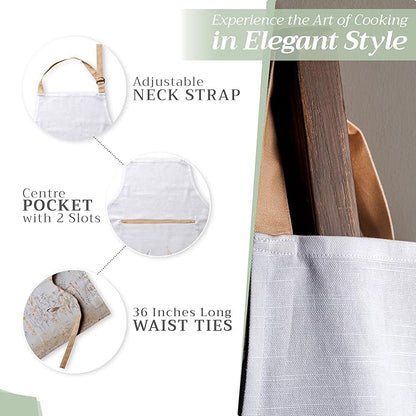 Maison d' Hermine 100% Cotton Apron for women with Pocket Kitchen Chef Apron for Men Cooking Easter Decorations