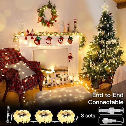 suddus String Lights for Bedroom, 99ft 300 Led Connectable Globe String Lights