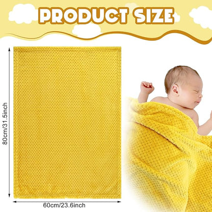 Frienda 4 Pcs Baby Fuzzy Blanket Fluffy Baby Blanket for Boys Girls Soft Warm Infant Newborn Toddler Receiving Nursery Bed Supplies, 32 x 24 Inch(Yellow Color)