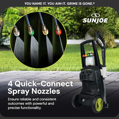 Sun Joe Electric Pressure Power Washer w/ 4 Nozzles & Foam Cannon, 2200 PSI (PWMA Certified), 1.1 GPM, 14.9-Amp Motor - Heavy-Duty Cleaning Machine for Patios, Decks, & Sidewalks, SPX3000-XT1 XTREAM