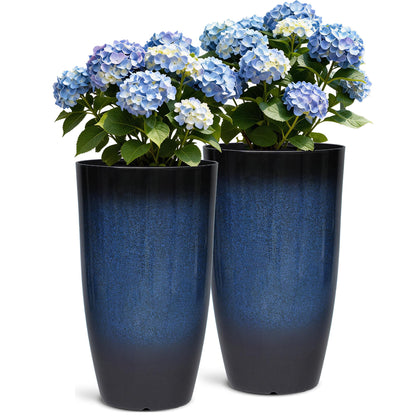 Autodaya 24" Large Tall Outdoor Planters Set of 2 (2 Count)