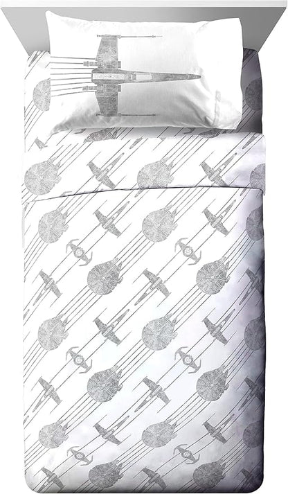 Jay Franco Star Wars Falcon Schematics 7 Piece Full Size Bed Set - Includes Comforter & Sheet Set - Super Soft Kids Bedding Fade Resistant Microfiber
