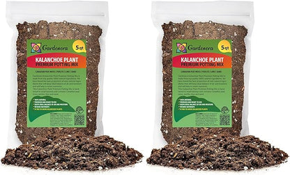 Gardenera Kalanchoe Plant Premium Potting Mix - 10 Quart - Optimize Growth with Natural Ingredients (2 Bags of 5 Quart)