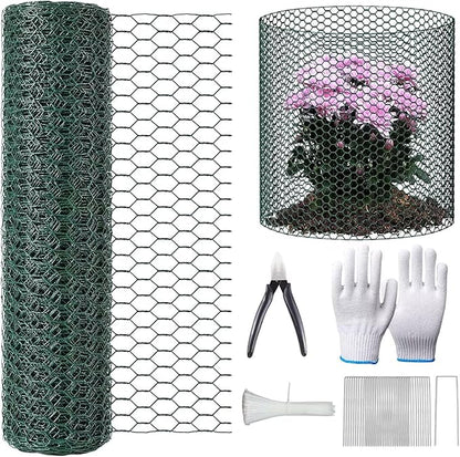 32.8FT x16IN Plant Protectors from Animals,Free-Cut Metal Chicken Wire for Outdoor Plants to Keeping Rabbits Squirrels Chicken Animals Out