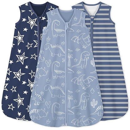 Yoofoss Baby Sleep Sack 6-12 Months 0.5 Tog Wearable Blanket for Baby, 3 Pack 100% Organic Cotton Infant Toddler Sleeping Sack 2-Way Zipper Lightweight Sleep Sack