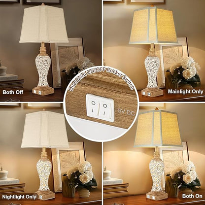 28.5" Rustic Table Lamp Set of 2