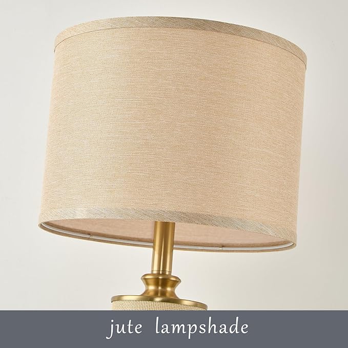 25.5" Boho Weaving Gold Large Table Lamps, Touch Control 3-Way Dimmable
