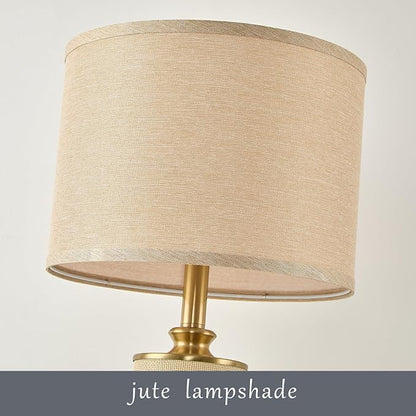 25.5" Boho Weaving Gold Large Table Lamps, Touch Control 3-Way Dimmable
