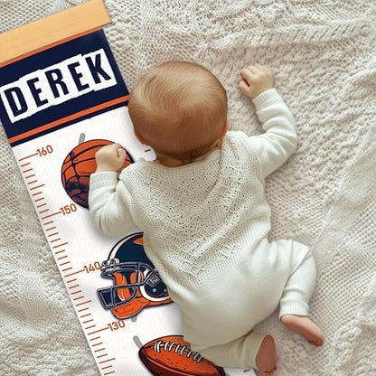 Personalized Growth Chart for Kids, Wood Growth Chart for Kids Room Decor, Toddler Room Decor, Nursery Decor, Playroom Decor (Balls)