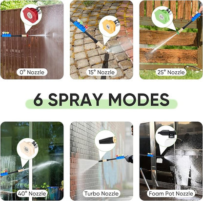 DUMOS Electric Pressure Washer, High Pressure Cleaning Machine with Foam Cannon, 2.0 GPM Power Washer with 5 Quick Connect Nozzles for Fences Decks Patios