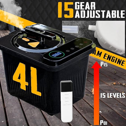 XL Portable Sauna Box, 4L Steamer Portable Steam Sauna for Home, Personal Sauna with Big Sauna Chair, Remote Control, Black, 1400W