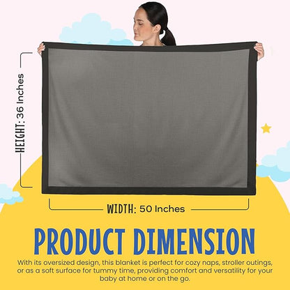 Blankets Thermal Waffle Baby Blanket Crib Bedding - Soft Cozy Warm Infant Thermal Cover for Nursery Stroller or Bassinet, Lightweight Ideal Shower Gift, Nylon Trim Gray 36" x 50